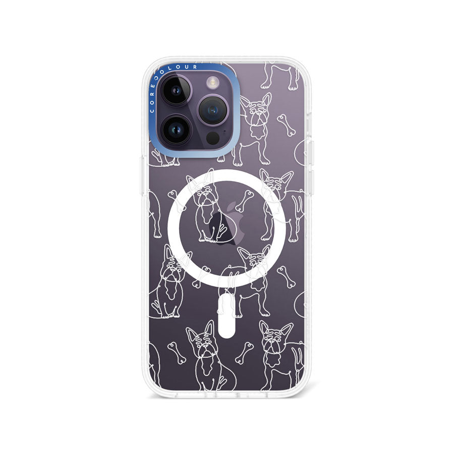 iPhone 14 Pro Max French Bulldog Minimal Line Phone Case Magsafe Compatible - CORECOLOUR