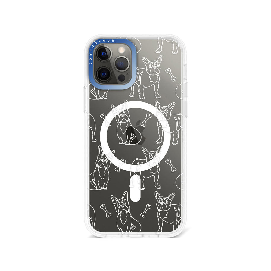 iPhone 12 Pro French Bulldog Minimal Line Phone Case Magsafe Compatible - CORECOLOUR