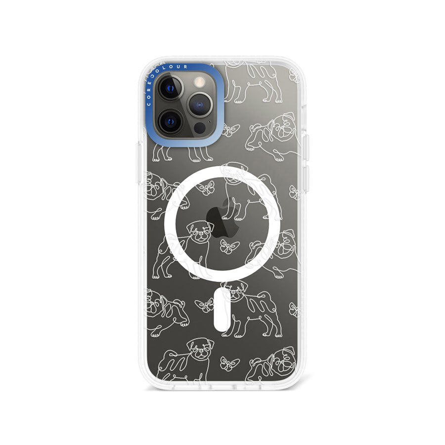 iPhone 12 Pro Pug Minimal Line Phone Case Magsafe Compatible - CORECOLOUR