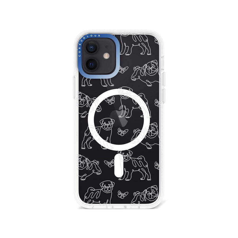iPhone 12 Pug Minimal Line Phone Case Magsafe Compatible - CORECOLOUR