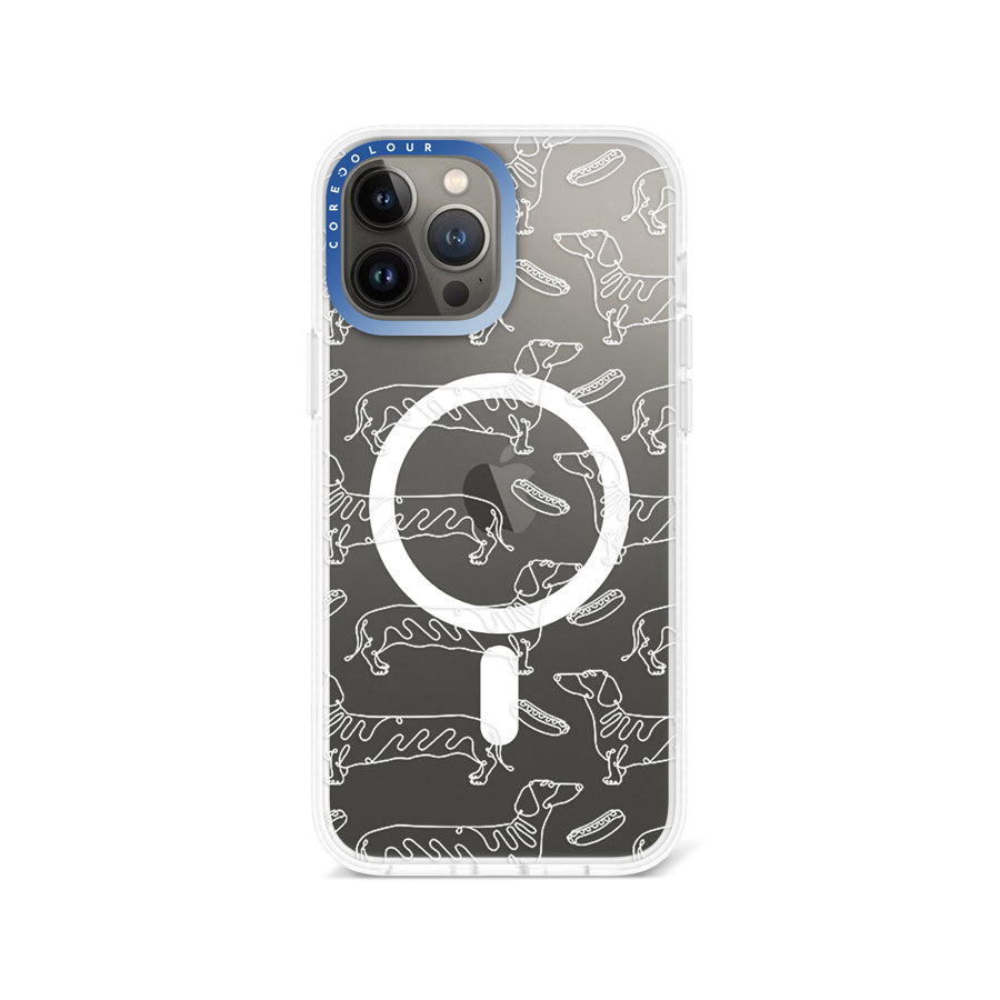 iPhone 13 Pro Max Sausage Dog Minimal Line Phone Case Magsafe Compatible - CORECOLOUR