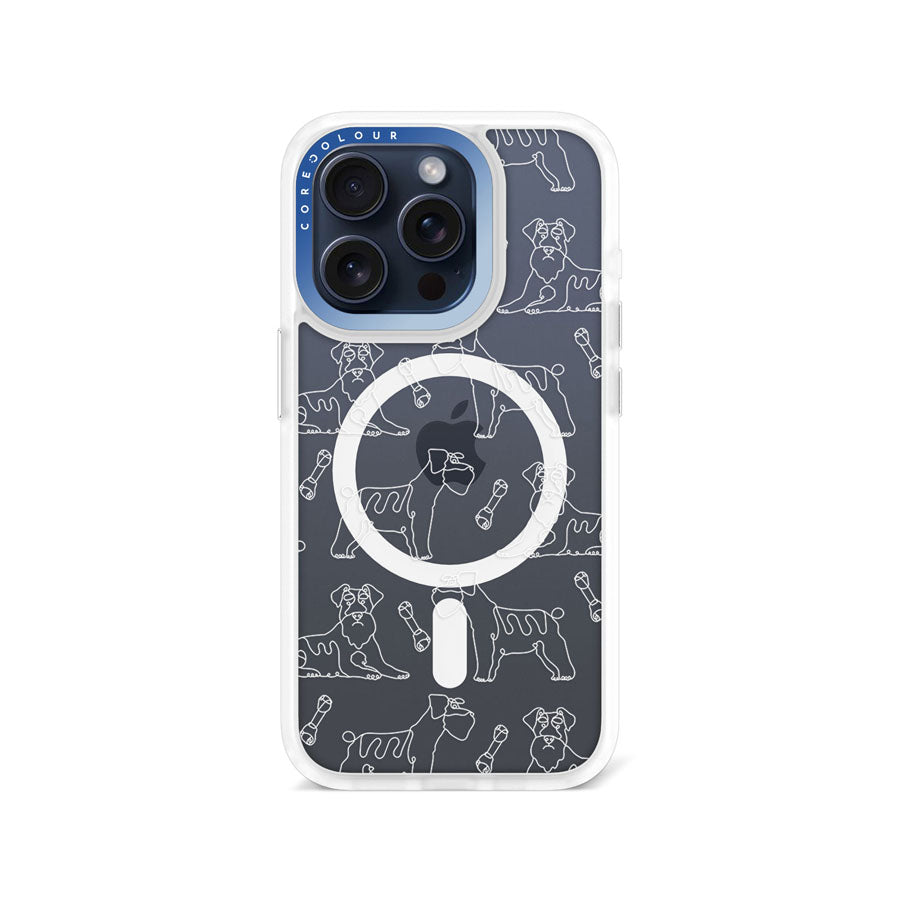 iPhone 15 Pro Schnauzer Minimal Line Phone Case MagSafe Compatible - CORECOLOUR