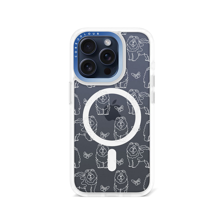 iPhone 15 Pro Chow Chow Minimal Line Phone Case Magsafe Compatible - CORECOLOUR