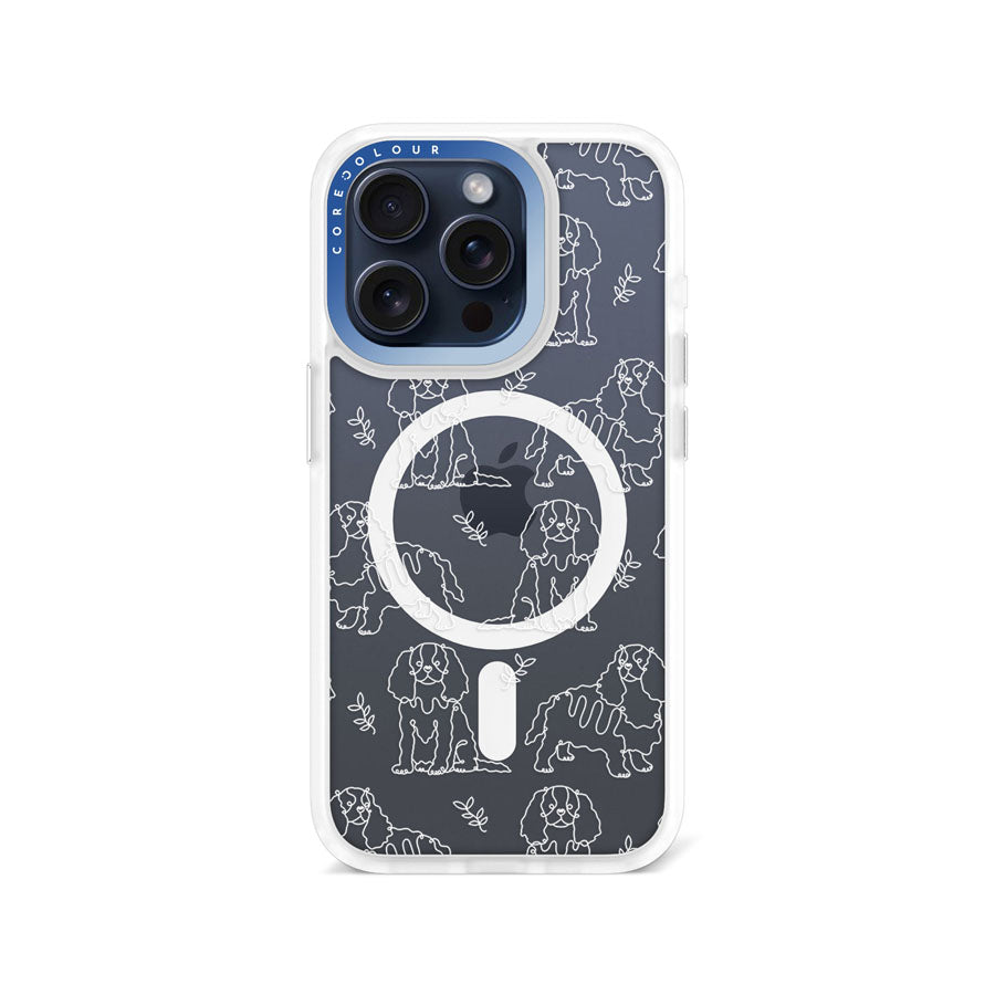 iPhone 15 Pro Cocker Spaniel Minimal Line Phone Case Magsafe Compatible - CORECOLOUR