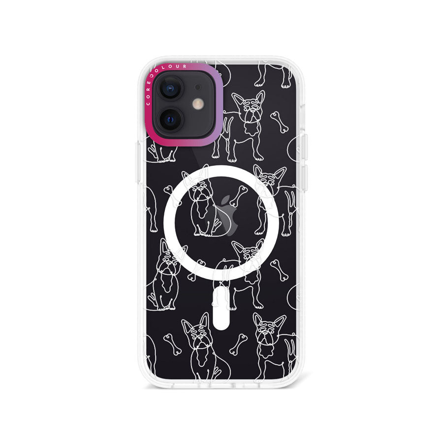 iPhone 12 French Bulldog Minimal Line Phone Case Magsafe Compatible - CORECOLOUR