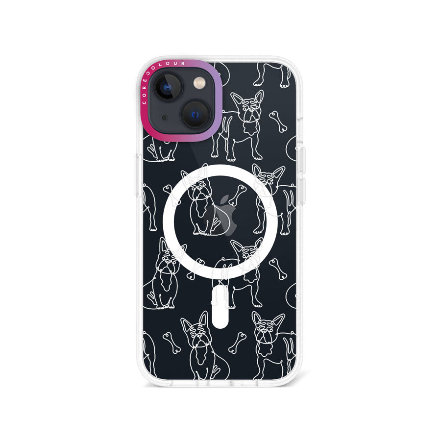 iPhone 14 French Bulldog Minimal Line Phone Case Magsafe Compatible - CORECOLOUR