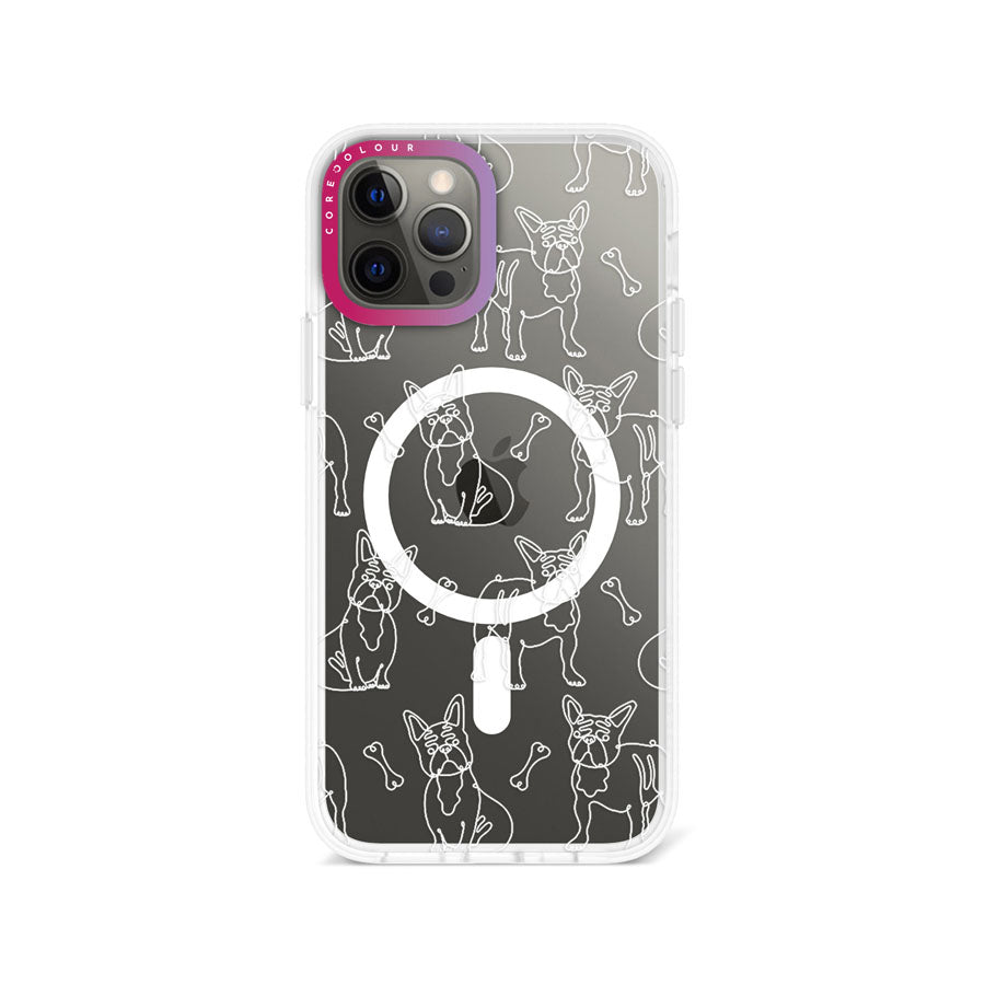 iPhone 12 Pro Max French Bulldog Minimal Line Phone Case Magsafe Compatible - CORECOLOUR
