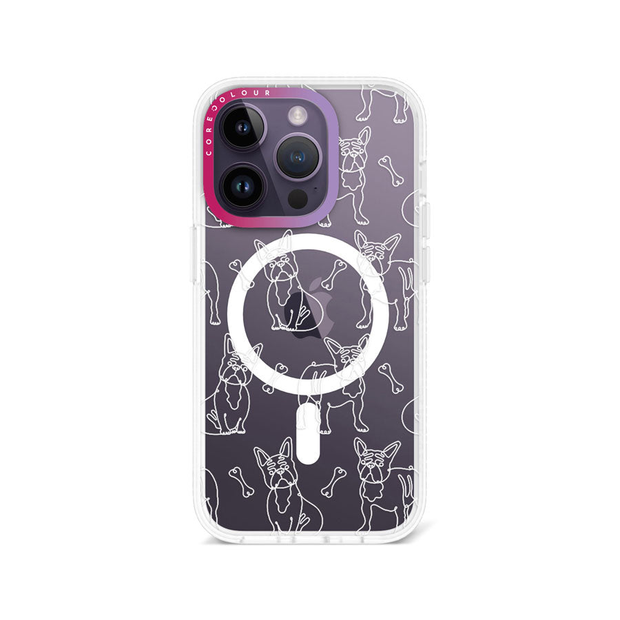 iPhone 14 Pro French Bulldog Minimal Line Phone Case Magsafe Compatible - CORECOLOUR