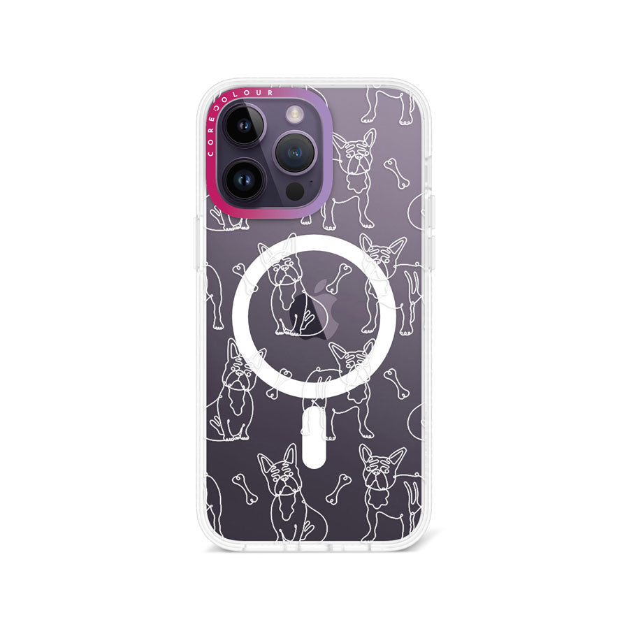 iPhone 14 Pro Max French Bulldog Minimal Line Phone Case Magsafe Compatible - CORECOLOUR
