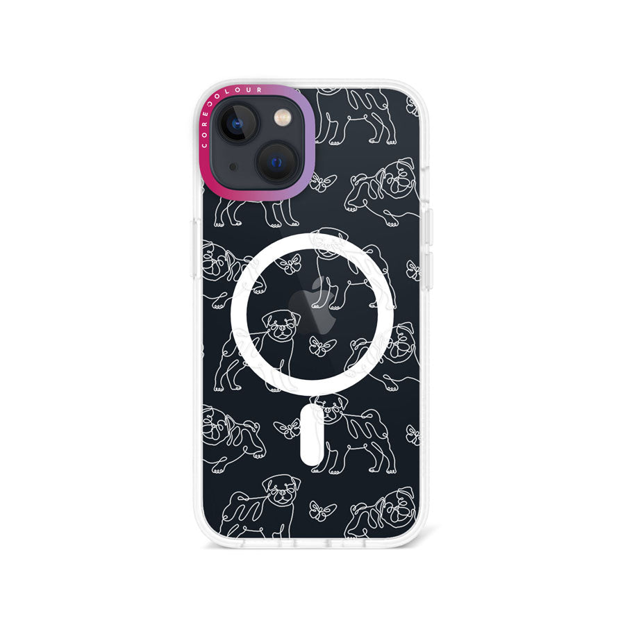iPhone 14 Pug Minimal Line Phone Case Magsafe Compatible - CORECOLOUR