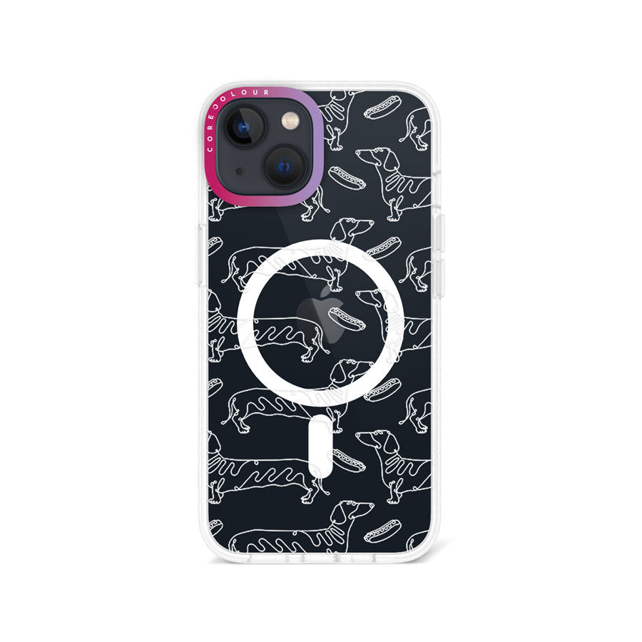 iPhone 13 Sausage Dog Minimal Line Phone Case Magsafe Compatible - CORECOLOUR