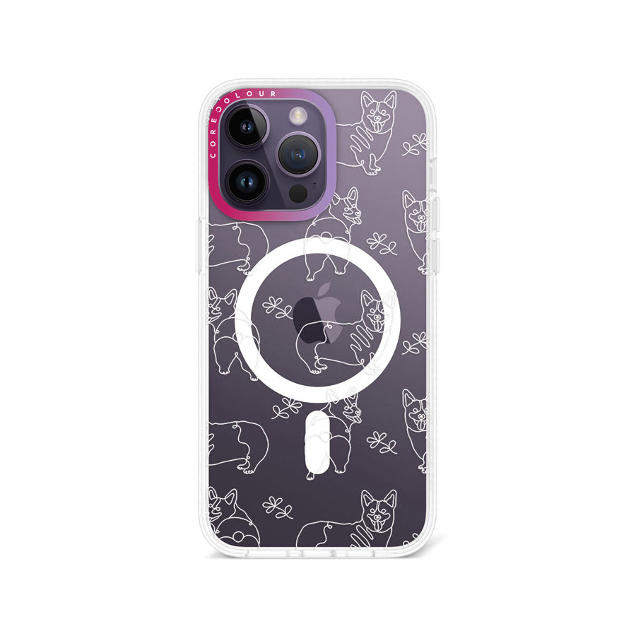 iPhone 14 Pro Max Corgi Minimal Line Phone Case Magsafe Compatible - CORECOLOUR