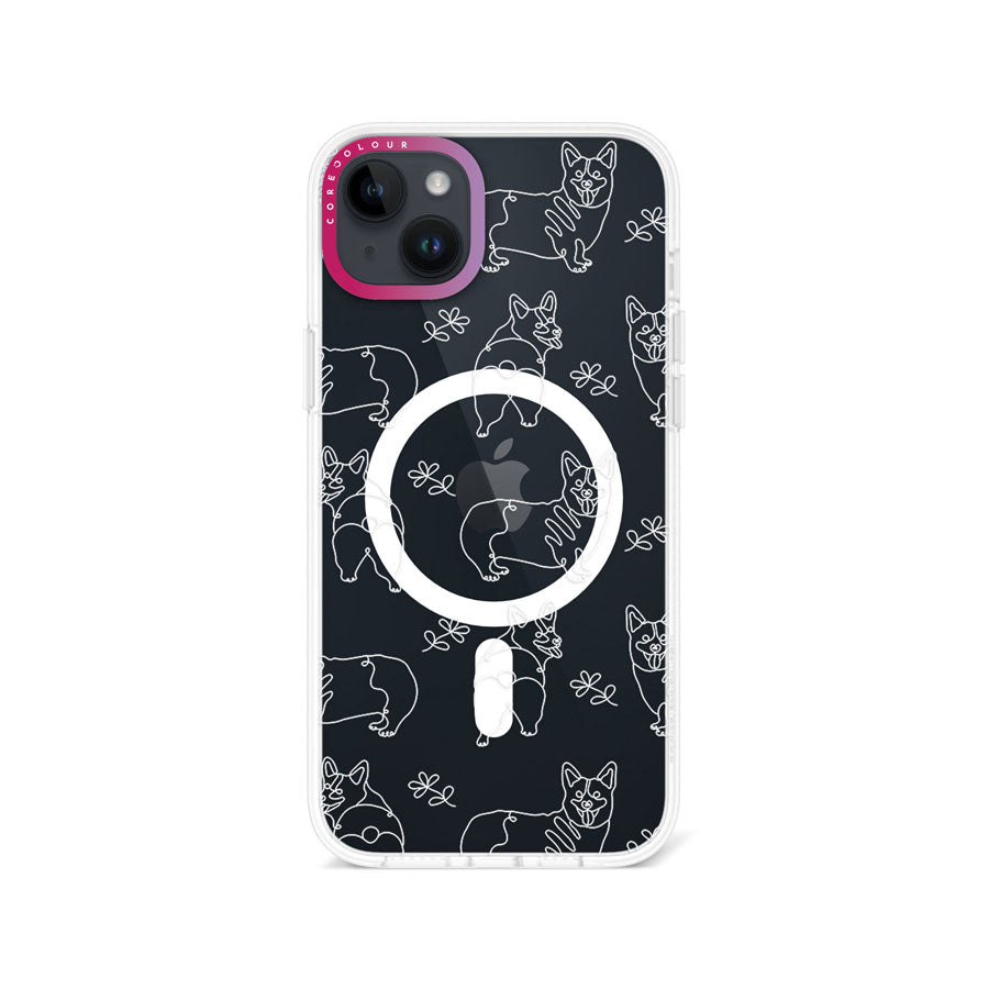 iPhone 14 Plus Corgi Minimal Line Phone Case Magsafe Compatible - CORECOLOUR