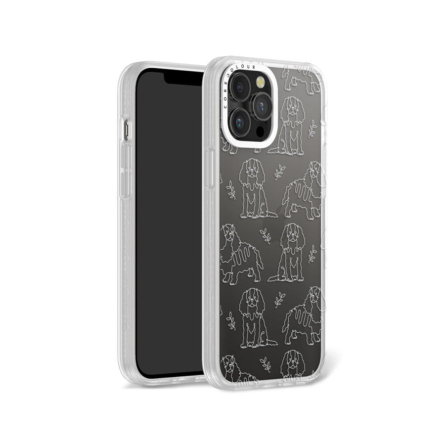 iPhone 12 Pro Max Cocker Spaniel Minimal Line Phone Case Magsafe Compatible - CORECOLOUR