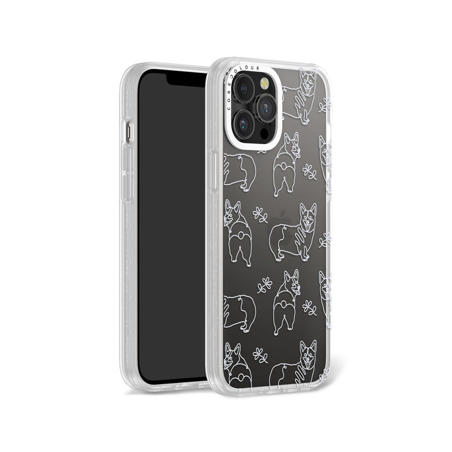 iPhone 12 Pro Max Corgi Minimal Line Phone Case Magsafe Compatible - CORECOLOUR