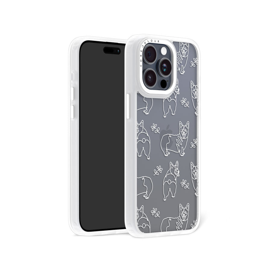 iPhone 15 Pro Max Corgi Minimal Line Phone Case Magsafe Compatible - CORECOLOUR