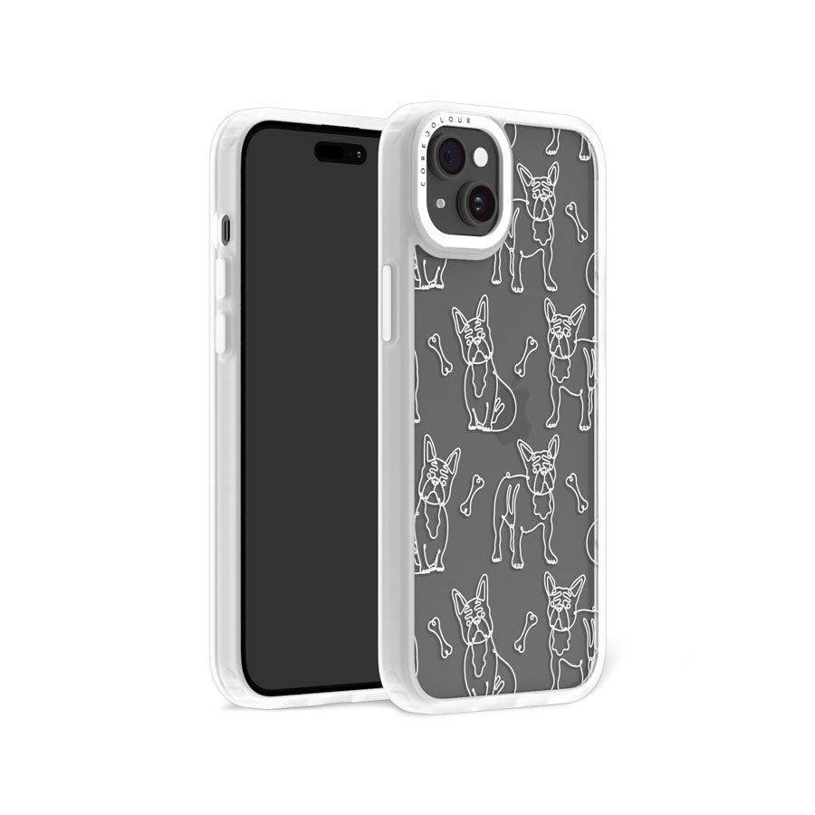 iPhone 15 Plus French Bulldog Minimal Line Phone Case Magsafe Compatible - CORECOLOUR
