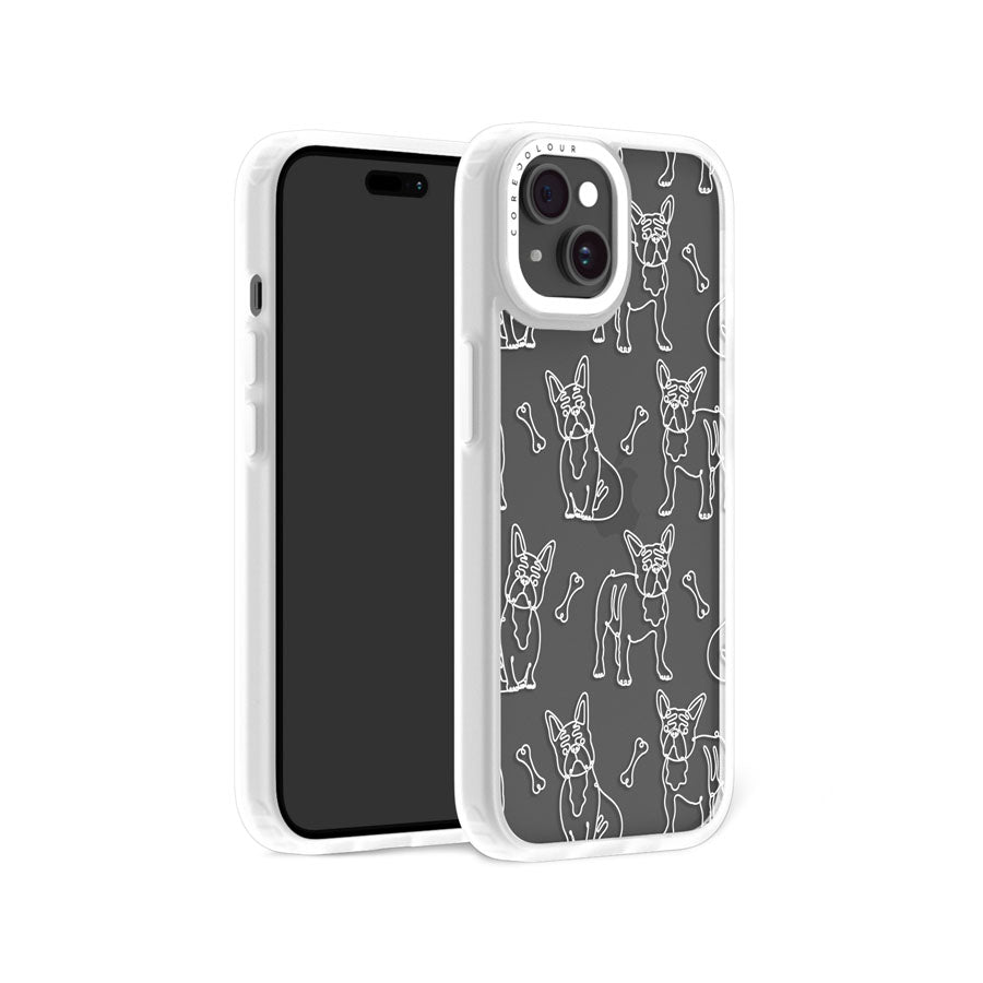 iPhone 15 French Bulldog Minimal Line Phone Case Magsafe Compatible - CORECOLOUR