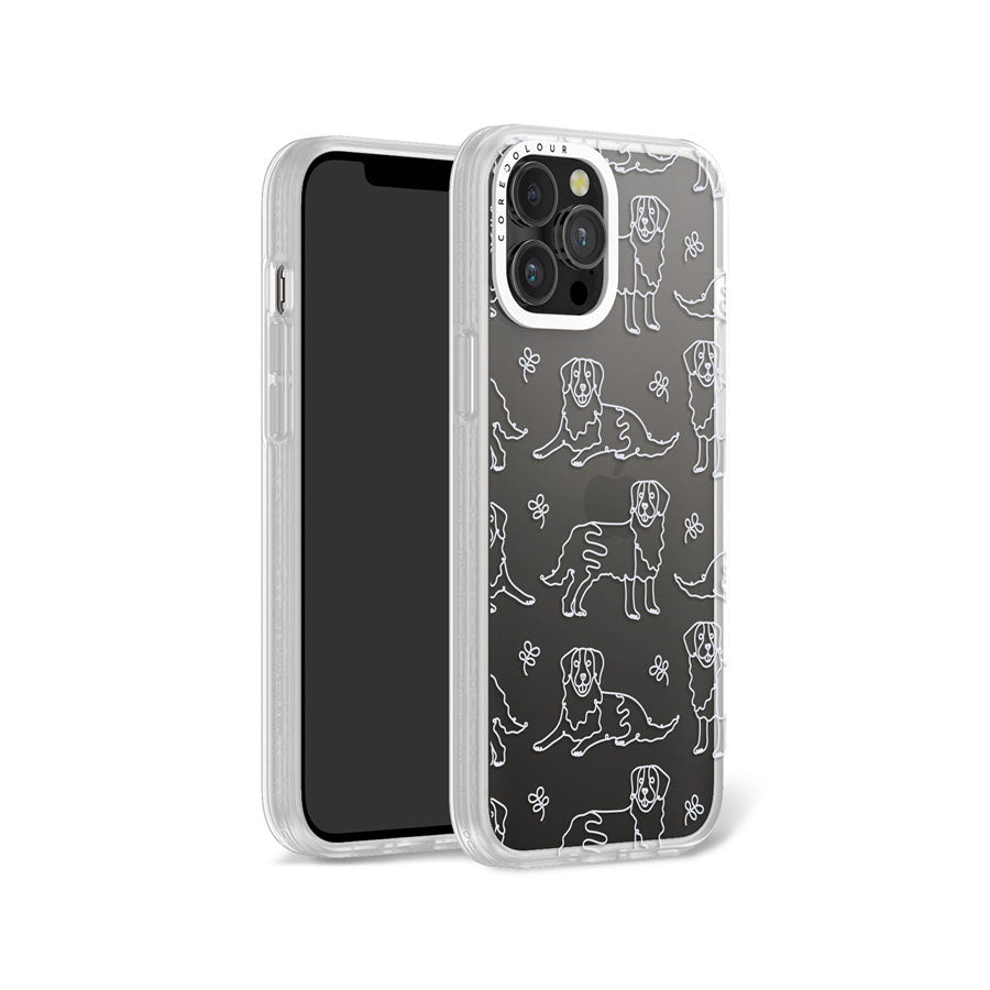 iPhone 12 Pro Max Golden Retriever Minimal Line Phone Case Magsafe Compatible - CORECOLOUR