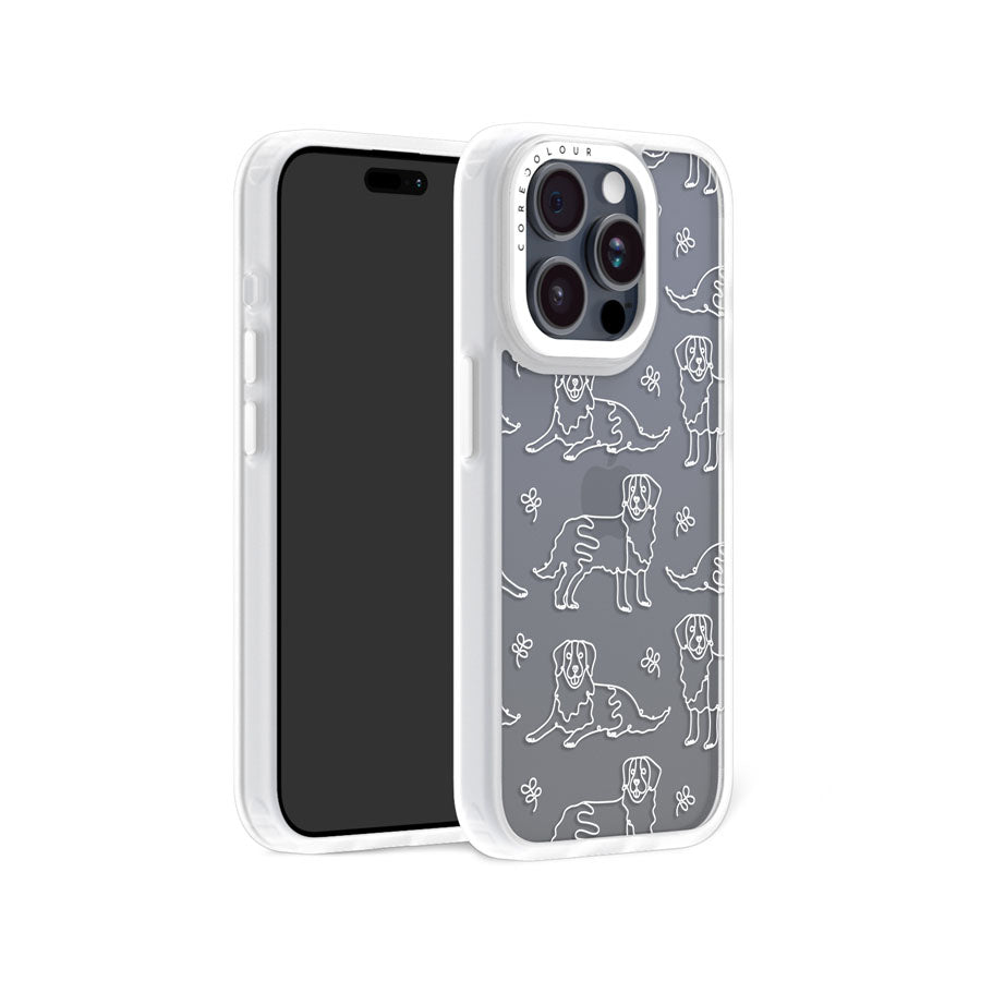 iPhone 15 Pro Golden Retriever Minimal Line Phone Case Magsafe Compatible - CORECOLOUR