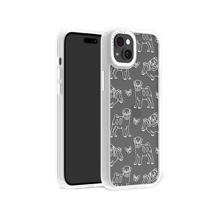 iPhone 15 Pro Max Pug Minimal Line Phone Case Magsafe Compatible - CORECOLOUR