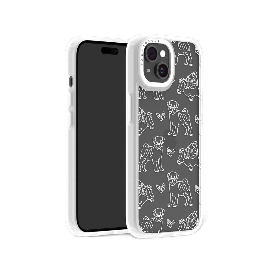iPhone 15 Plus Pug Minimal Line Phone Case Magsafe Compatible - CORECOLOUR