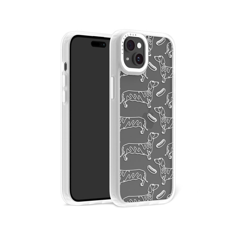 iPhone 15 Pro Max Sausage Dog Minimal Line Phone Case MagSafe Compatible - CORECOLOUR