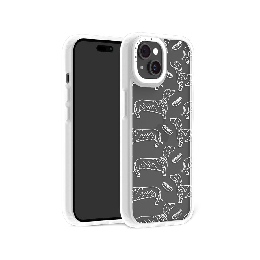 iPhone 15 Plus Sausage Dog Minimal Line Phone Case MagSafe Compatible - CORECOLOUR