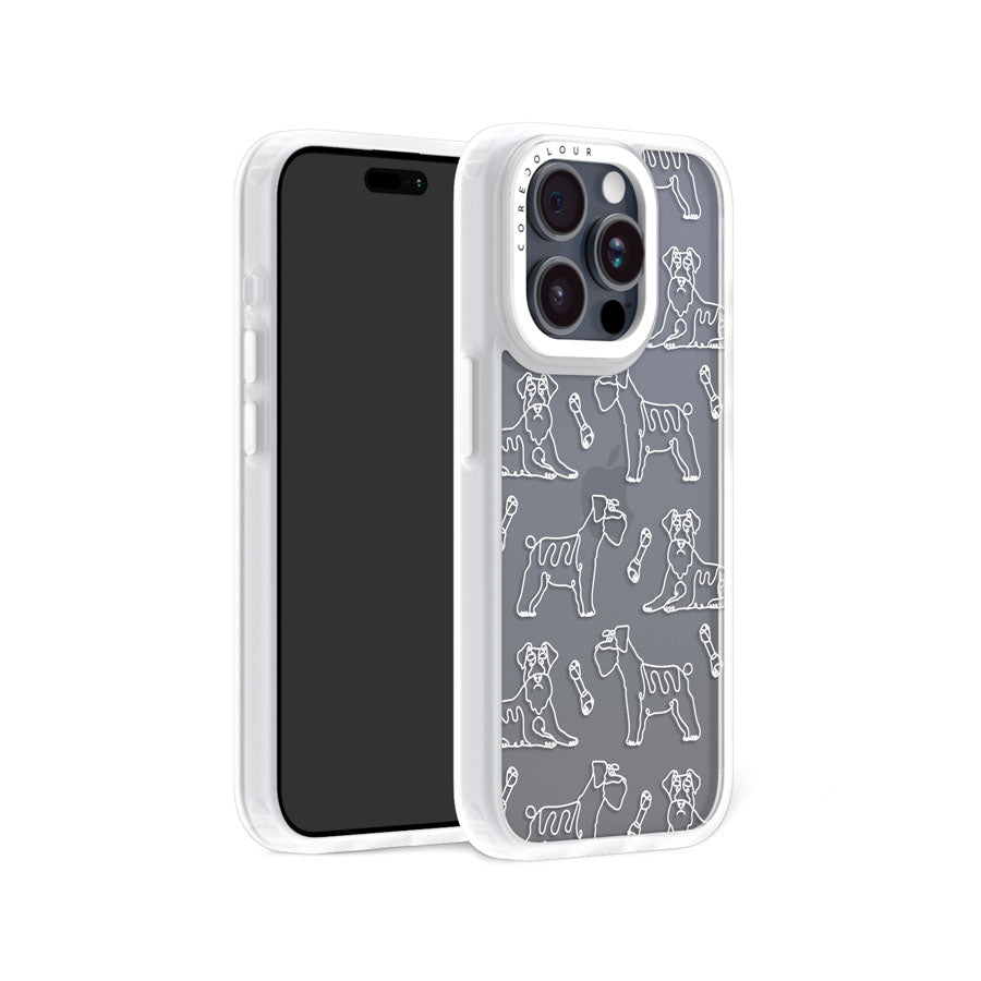 iPhone 15 Pro Schnauzer Minimal Line Phone Case MagSafe Compatible - CORECOLOUR