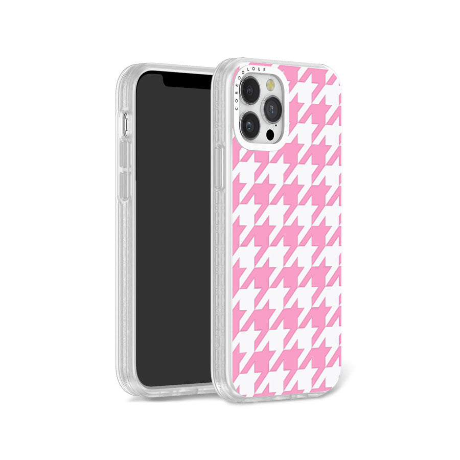 iPhone 12 Pro Pink Houndstooth Phone Case Magsafe Compatible - CORECOLOUR