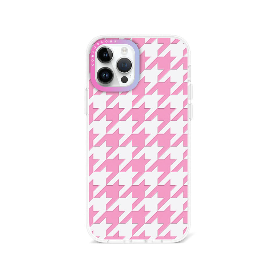 iPhone 12 Pro Pink Houndstooth Phone Case Magsafe Compatible - CORECOLOUR