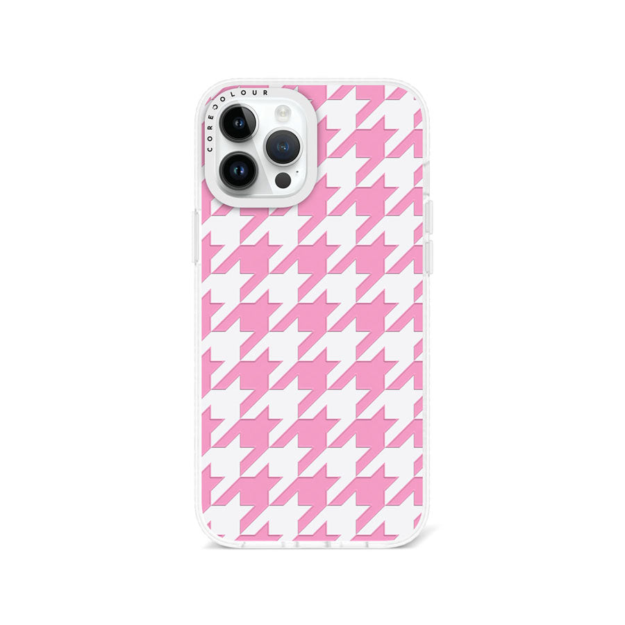 iPhone 12 Pro Max Pink Houndstooth Phone Case Magsafe Compatible - CORECOLOUR