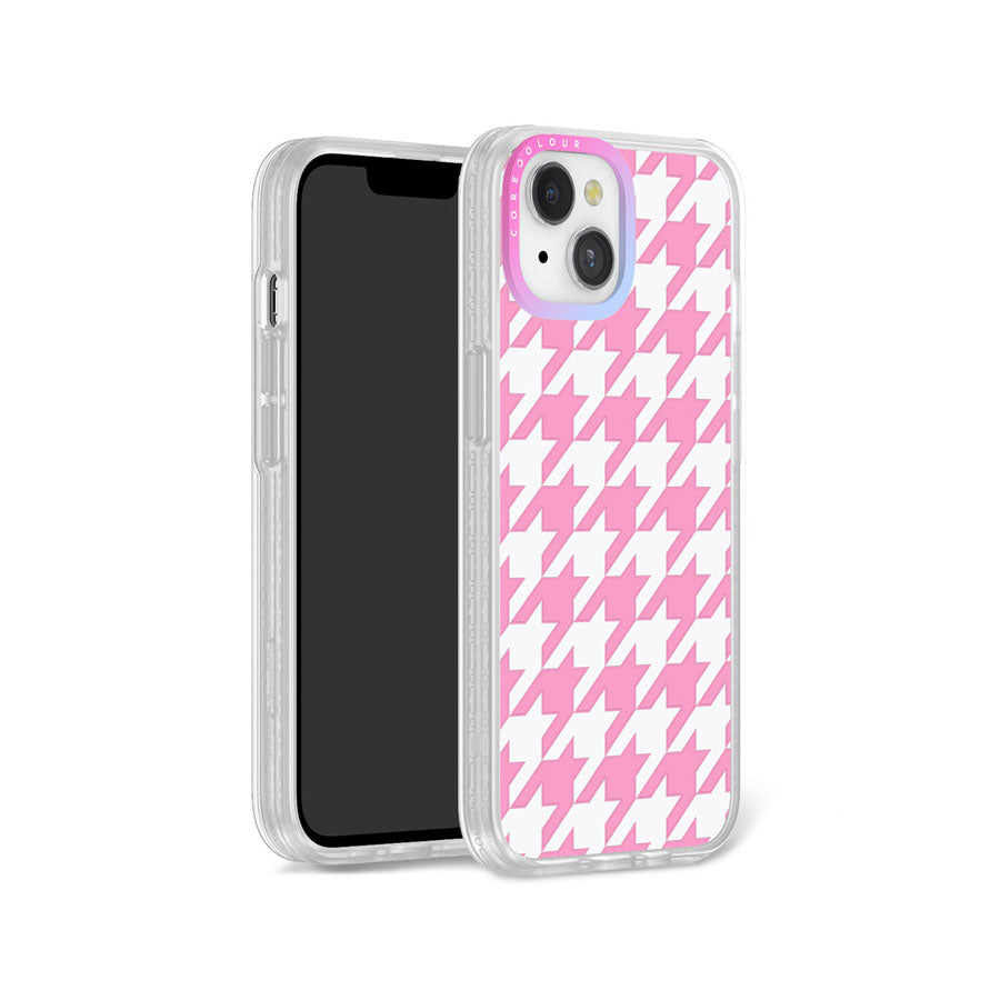 iPhone 13 Pink Houndstooth Phone Case Magsafe Compatible - CORECOLOUR