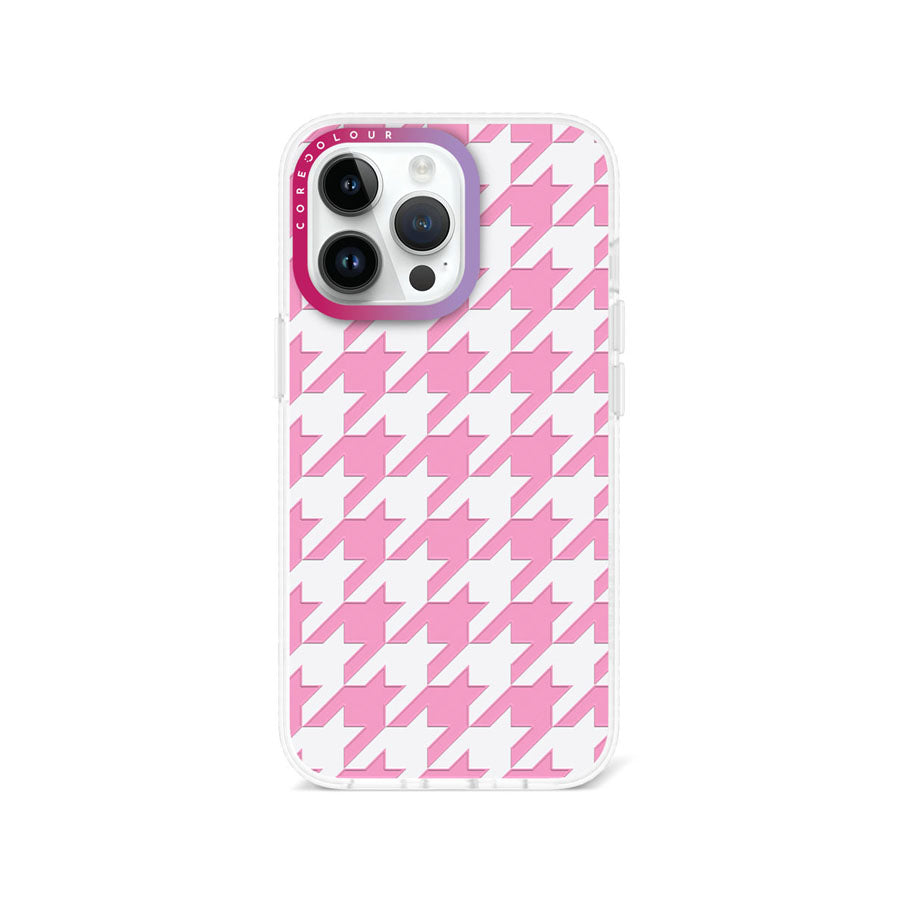 iPhone 13 Pro Pink Houndstooth Phone Case Magsafe Compatible - CORECOLOUR