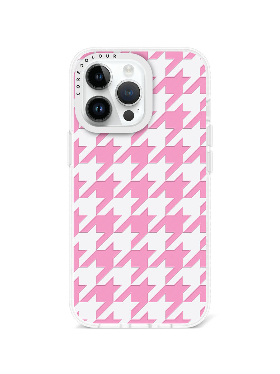 iPhone 13 Pro Pink Houndstooth Phone Case Magsafe Compatible - CORECOLOUR