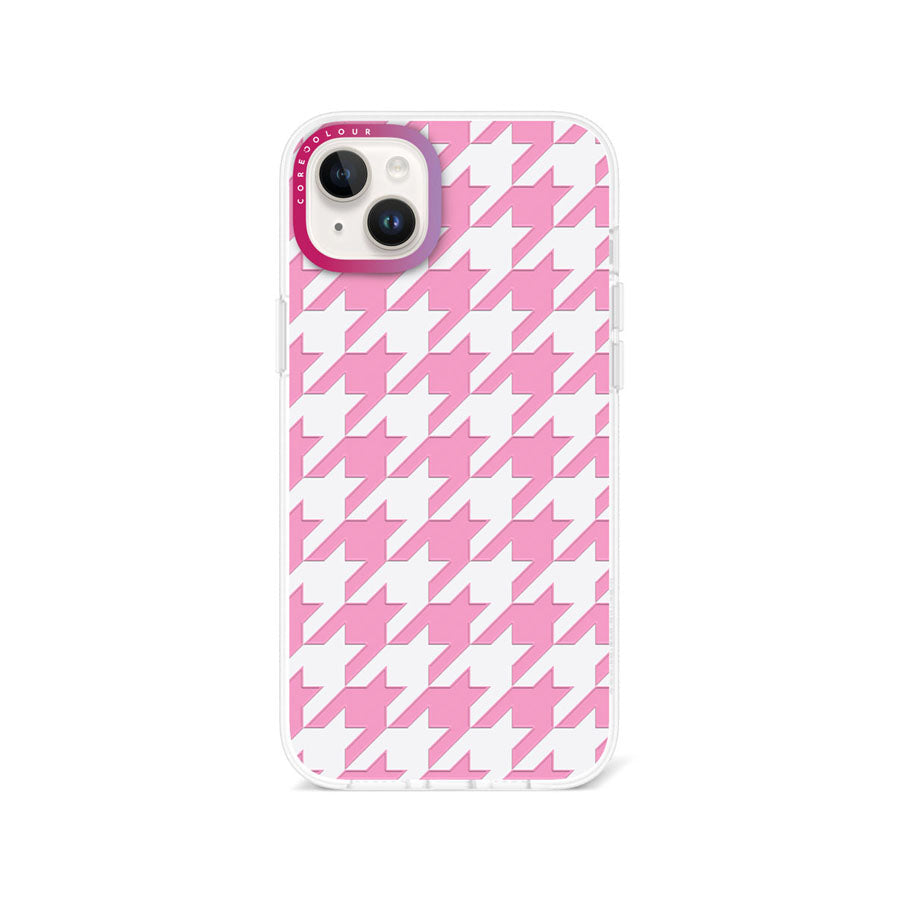 iPhone 14 Plus Pink Houndstooth Phone Case Magsafe Compatible - CORECOLOUR