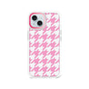 iPhone 15 Pink Houndstooth Phone Case Magsafe Compatible - CORECOLOUR