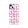 iPhone 15 Pink Houndstooth Phone Case Magsafe Compatible - CORECOLOUR