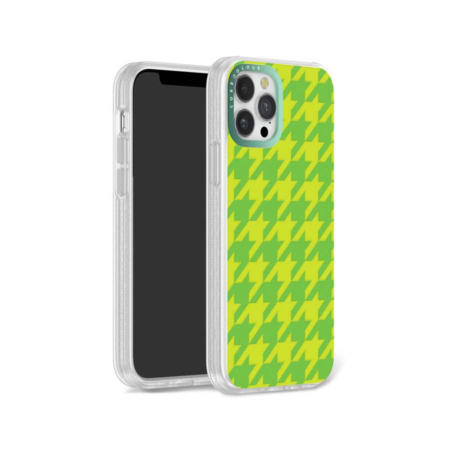 iPhone 12 Pro Green Houndstooth Phone Case Magsafe Compatible - CORECOLOUR