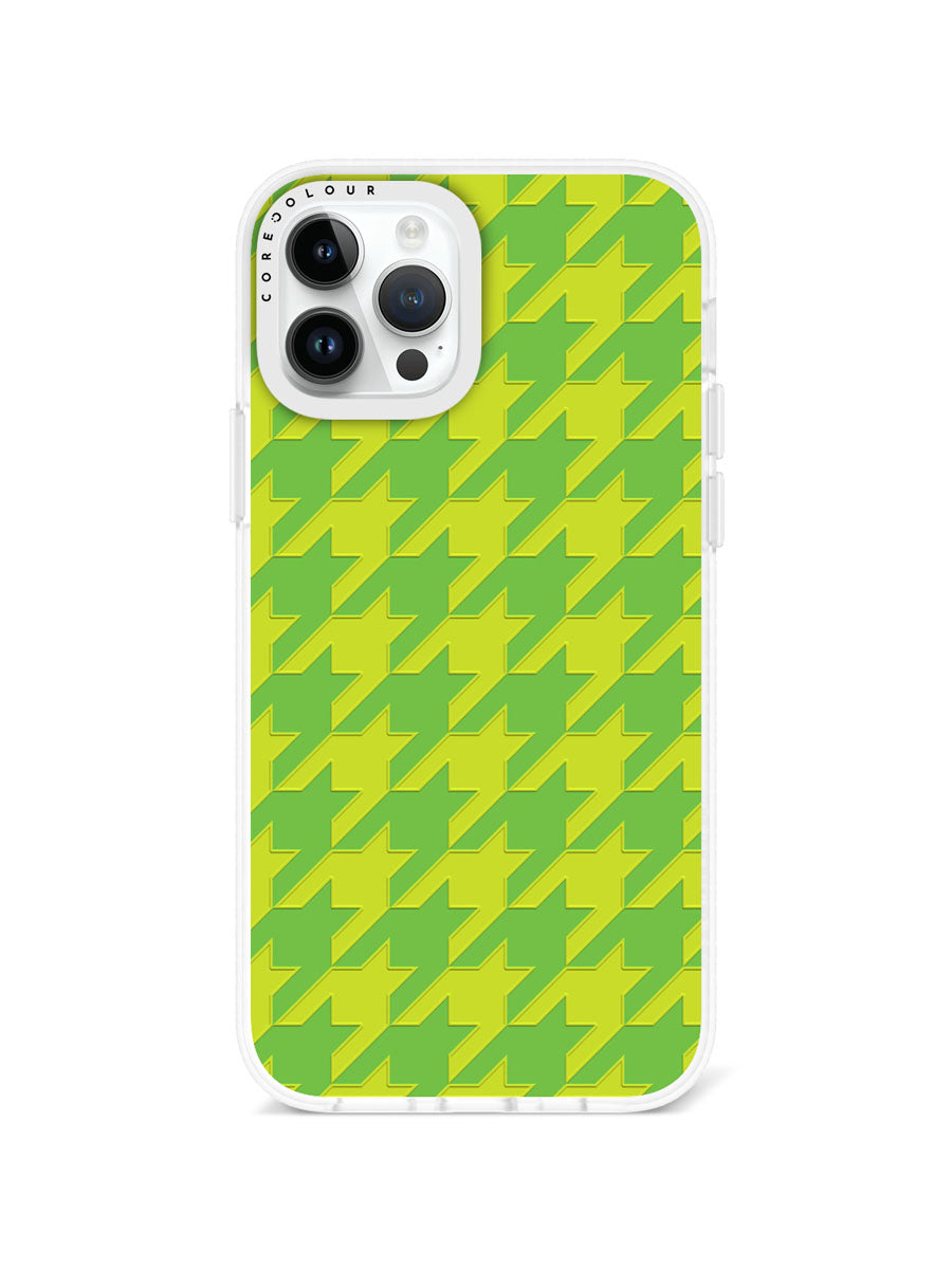 iPhone 12 Pro Green Houndstooth Phone Case Magsafe Compatible - CORECOLOUR