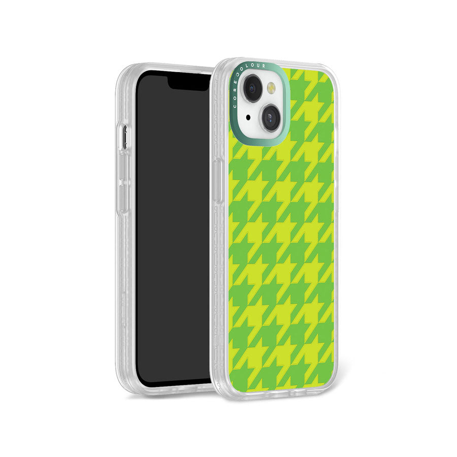 iPhone 13 Green Houndstooth Phone Case Magsafe Compatible - CORECOLOUR