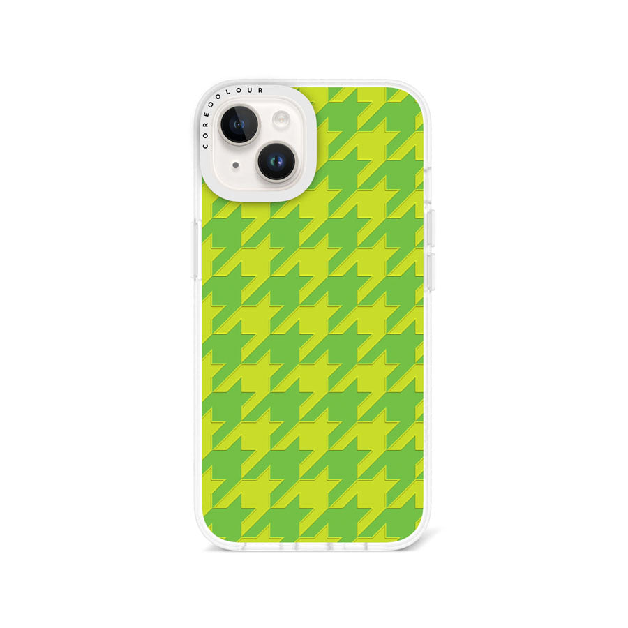 iPhone 14 Green Houndstooth Phone Case Magsafe Compatible - CORECOLOUR