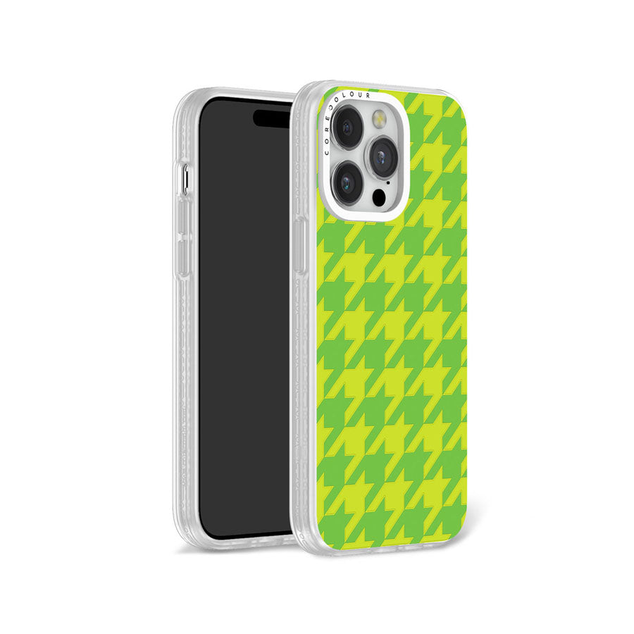 iPhone 14 Pro Max Green Houndstooth Phone Case Magsafe Compatible - CORECOLOUR