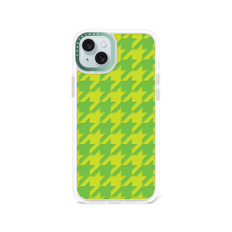 iPhone 15 Plus Green Houndstooth Phone Case Magsafe Compatible - CORECOLOUR