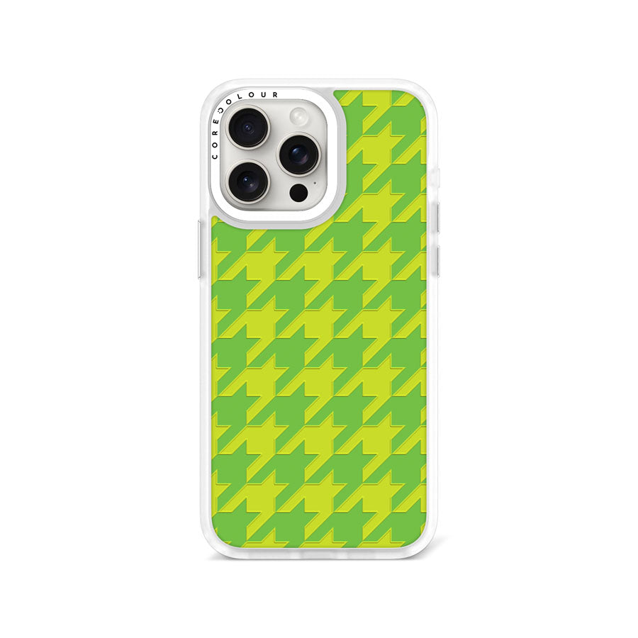 iPhone 15 Pro Max Green Houndstooth Phone Case Magsafe Compatible - CORECOLOUR