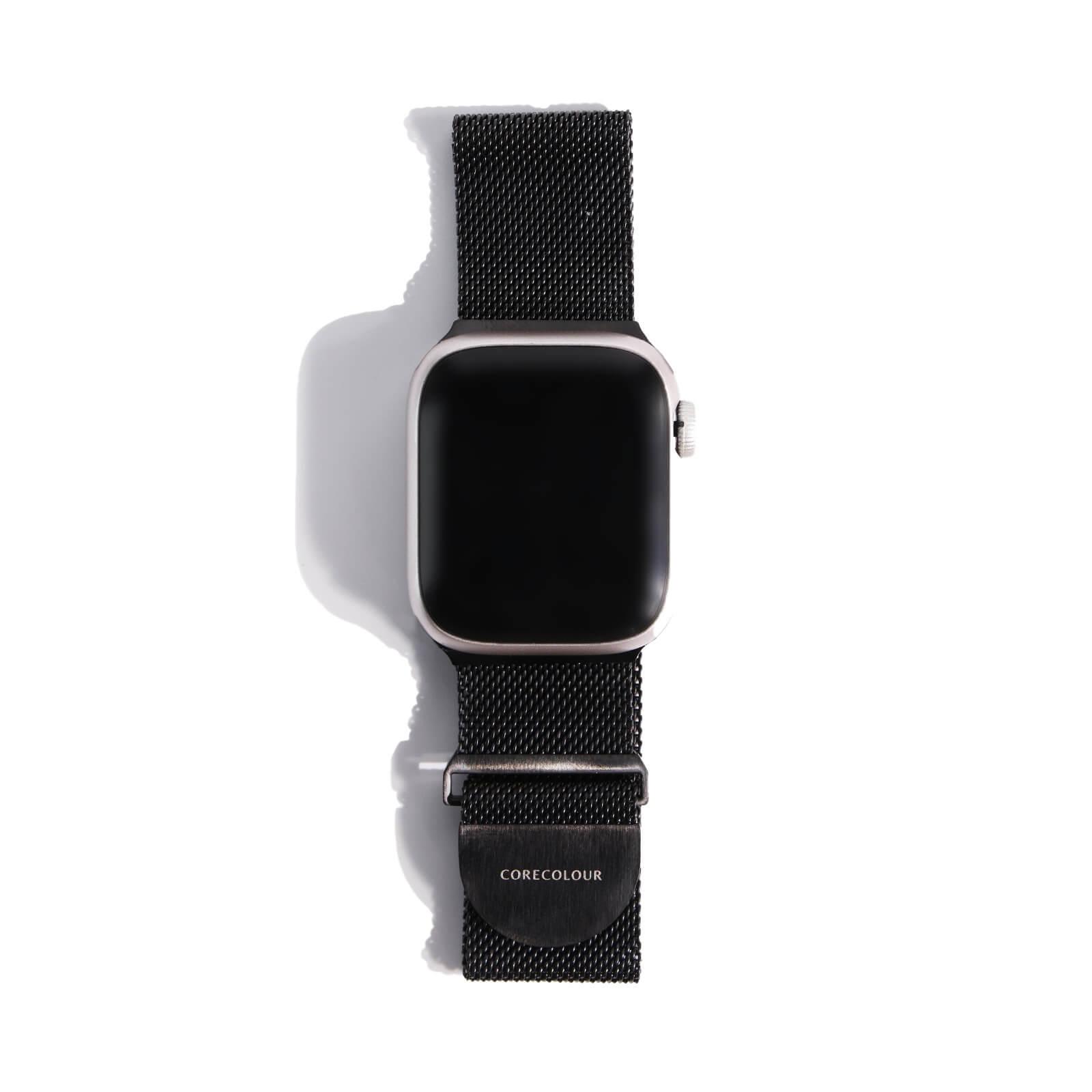 Apple Watch Strap Black Metal Mesh – Stainless Steel – 41mm – 49mm - CORECOLOUR