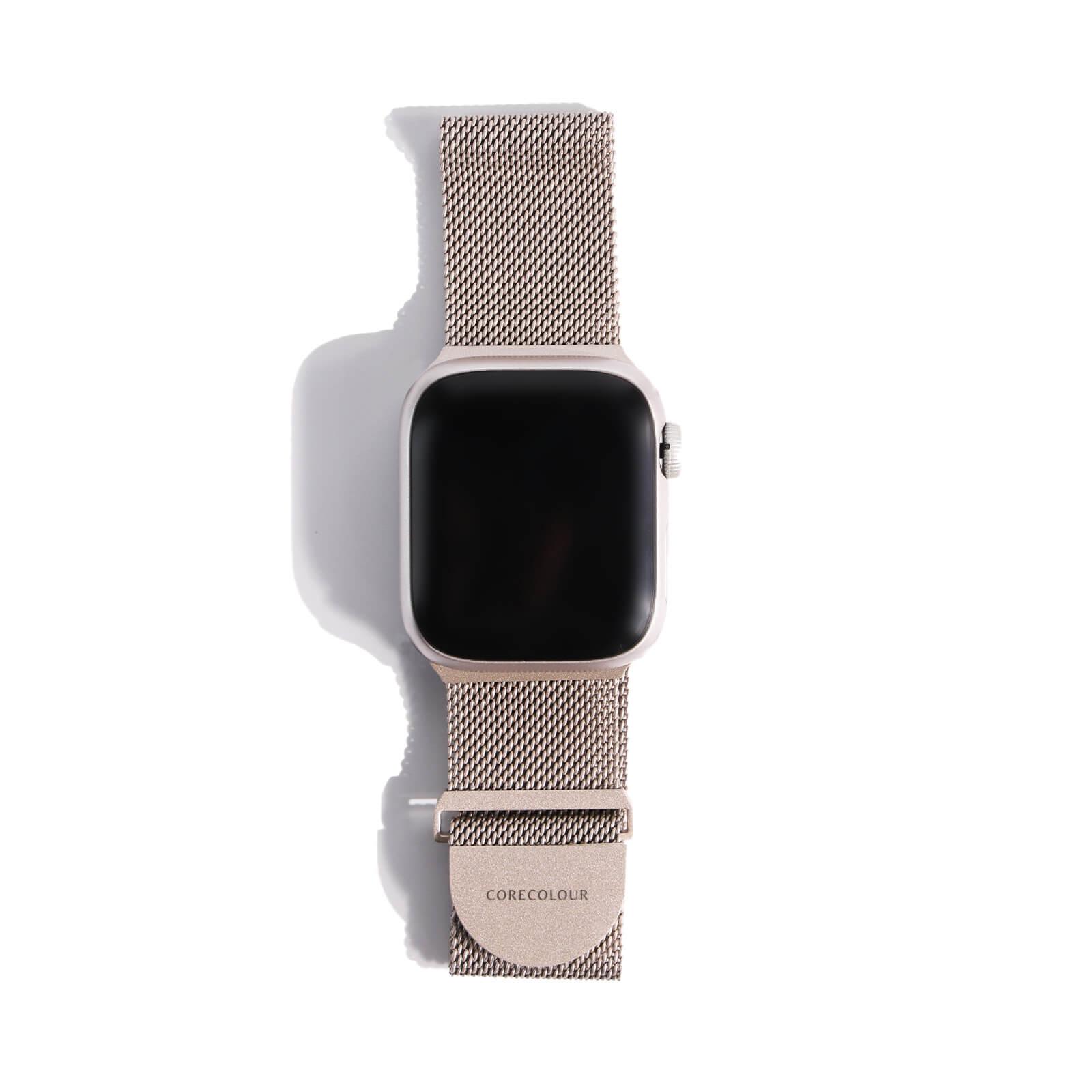 Apple Watch Strap Champagne Metal Mesh – Stainless Steel – 38mm – 41mm - CORECOLOUR