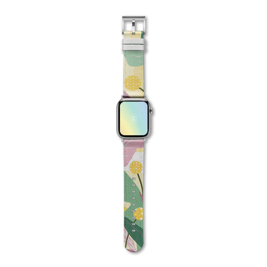 Apple Watch Strap Crimson Bottlebrush – PU Leather – 38mm – 41mm - CORECOLOUR