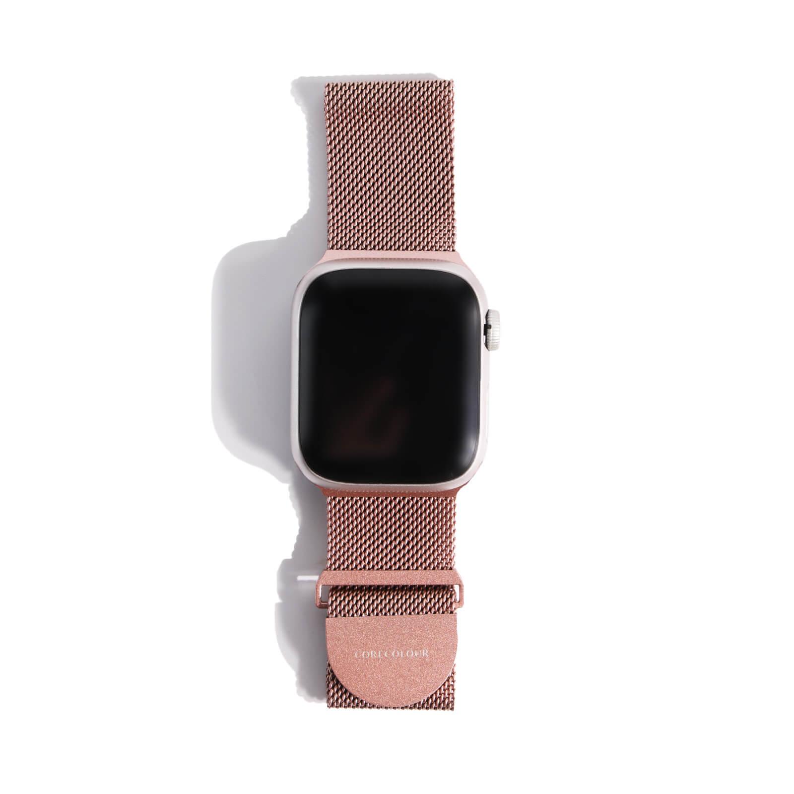 Apple Watch Strap Rose Metal Mesh – Stainless Steel – 41mm – 49mm - CORECOLOUR