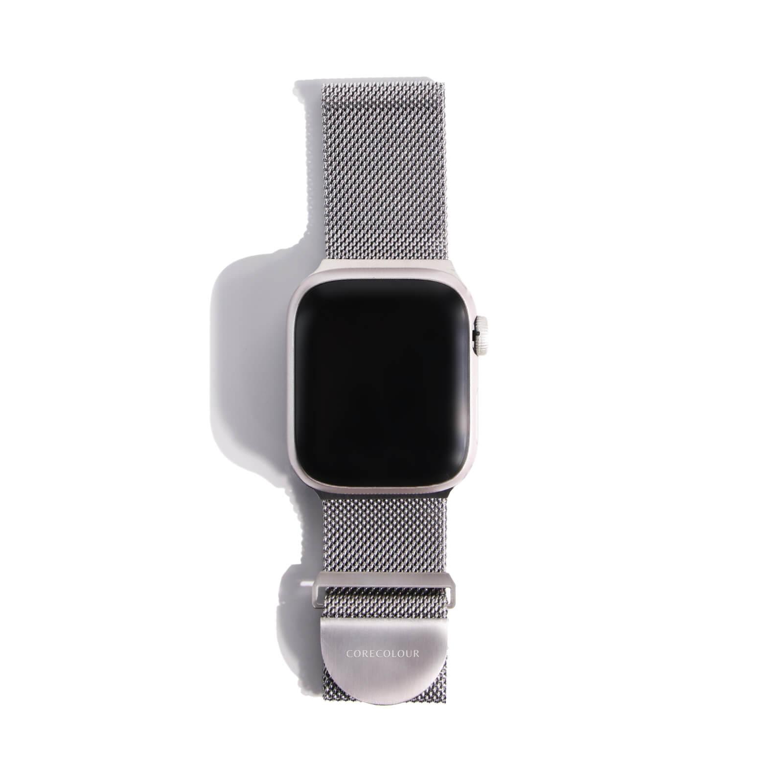 Apple Watch Strap Silver Metal Mesh – Stainless Steel – 38mm – 41mm - CORECOLOUR